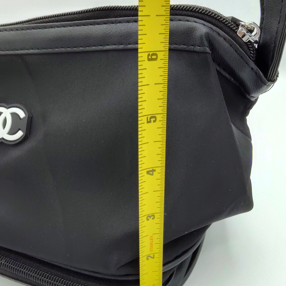 CHANEL Beaute Black Nylon Travel Case Zip Bottom Organizer Dust Bag VIP GWP Bag - Picture 7 of 12